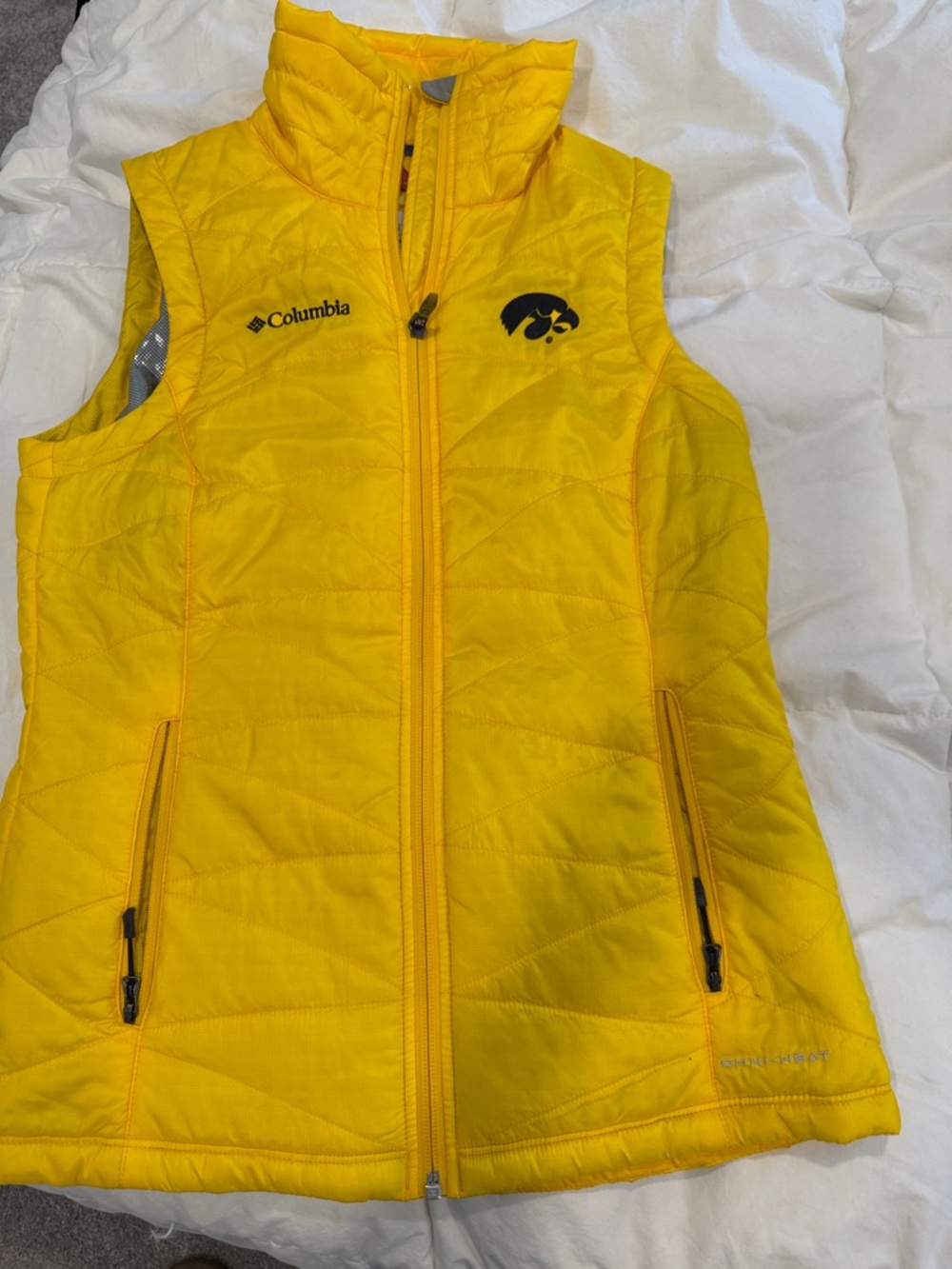 Columbia Yellow Quilted Vest with Black Logo